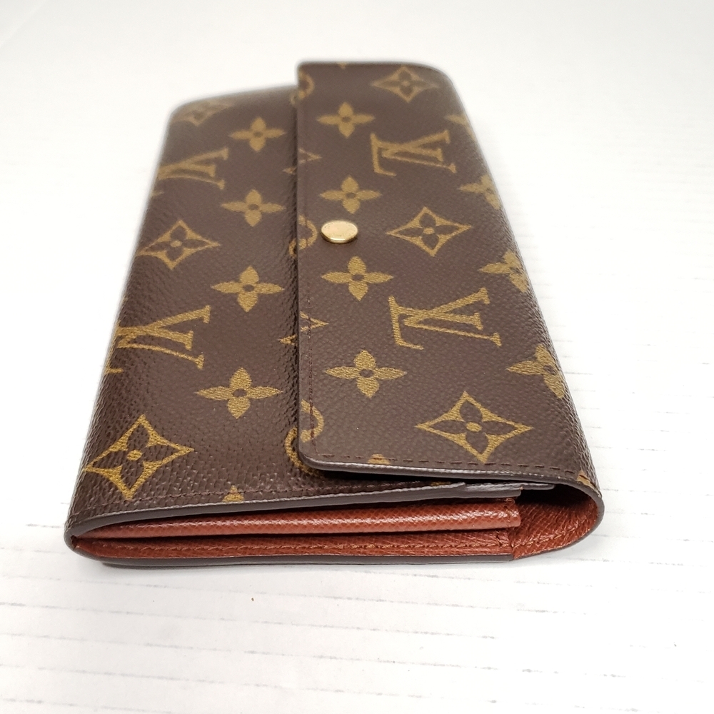 Authentic Louis Vuitton Monogram Sarah Wallet Brown Canvas Long Wallet - Picture 5 of 13